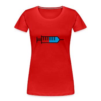Contour de la seringue - T-shirt bio Premium Femme - rouge - Devant - Mia (176cm)