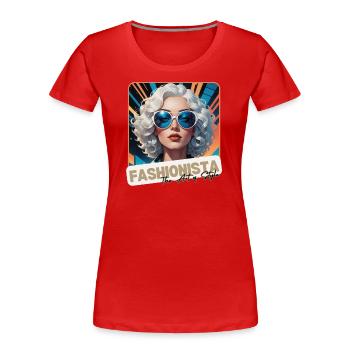 The Art of Style - Frauen Premium Bio T-Shirt - Rot - Vorne - Mia (176cm)