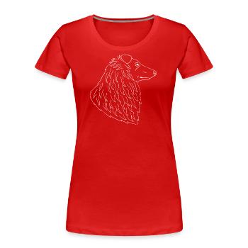 Collie - Frauen Premium Bio T-Shirt - Rot - Vorne - Mia (176cm)