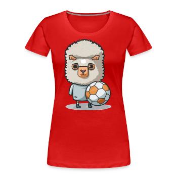 Ligue des Lamas - T-shirt bio Premium Femme - rouge - Devant - Mia (176cm)