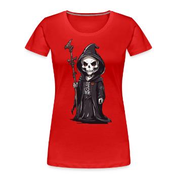 Magicien squelette mignon Magie d’Halloween - T-shirt bio Premium Femme - rouge - Devant - Mia (176cm)