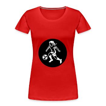Équipe de football féminine - T-shirt bio Premium Femme - rouge - Devant - Mia (176cm)