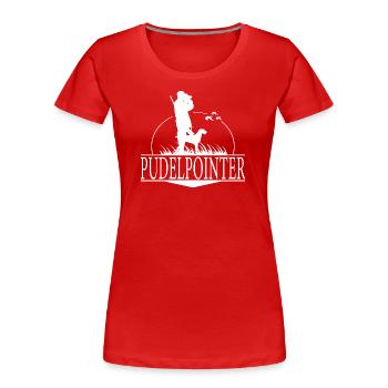 PUDELPOINTER Chiens de chasse Chasse Hunter Wilsigns - T-shirt bio Premium Femme - rouge - Devant - Mia (176cm)