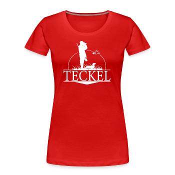 TECKEL Jagdhunde Jagd Jäger Wilsigns - Frauen Premium Bio T-Shirt - Rot - Vorne - Mia (176cm)