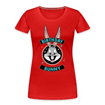 Looney Tunes Bugs Bunny Birthday Bunny - Women's Premium Organic T-Shirt - red - Front - Mia (176cm)