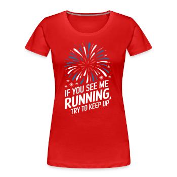 Pyrotechniker Feuerwerk Pyrotechnik - Frauen Premium Bio T-Shirt - Rot - Vorne - Mia (176cm)