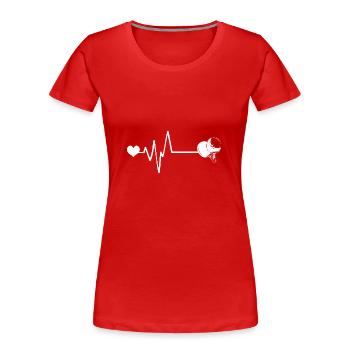 Tischtennis Ping pong Puls Herzschlag - Frauen Premium Bio T-Shirt - Rot - Vorne - Mia (176cm)