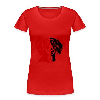 Teckel tête de chien teckel - T-shirt bio Premium Femme - rouge - Devant - Mia (176cm)