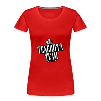 Teneriffa Team - Frauen Premium Bio T-Shirt - Rot - Vorne - Mia (176cm)