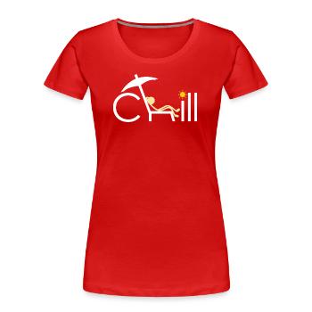 Chill - Women's Premium Organic T-Shirt - red - Front - Mia (176cm)