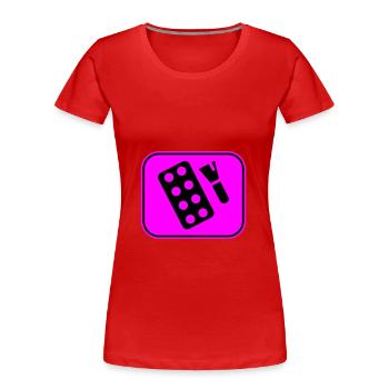 Make Up Kosmetik Icon - Frauen Premium Bio T-Shirt - Rot - Vorne - Mia (176cm)