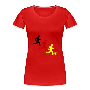 Fussballer Fussball Germany - Frauen Premium Bio T-Shirt - Rot - Vorne - Mia (176cm)