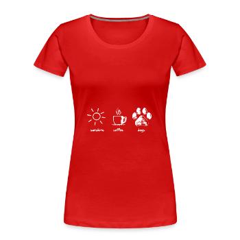 Sunshine - coffee - dogs - Women's Premium Organic T-Shirt - red - Front - Mia (176cm)