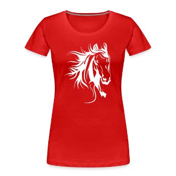 Amoureux des chevaux Tête de cheval Chevaux - T-shirt bio Premium Femme - rouge - Devant - Mia (176cm)