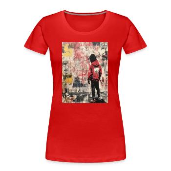 Banksy Style - Punk Street Art Graffiti - Frauen Premium Bio T-Shirt - Rot - Vorne - Mia (176cm)