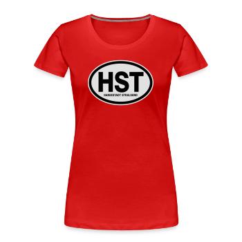 HST Hansestadt Stralsund - Frauen Premium Bio T-Shirt - Rot - Vorne - Mia (176cm)