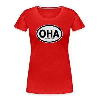 OHA Osterode Harz - Frauen Premium Bio T-Shirt - Rot - Vorne - Mia (176cm)