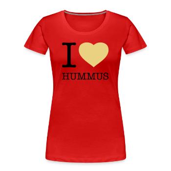 I LOVE HUMMUS - Women's Premium Organic T-Shirt - red - Front - Mia (176cm)