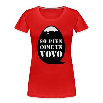 so pien come un vovo - I am full like an egg - Women's Premium Organic T-Shirt - red - Front - Mia (176cm)