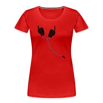 kopfhörer headphones DJ - Frauen Premium Bio T-Shirt - Rot - Vorne - Mia (176cm)