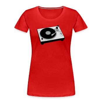 Turntable - Frauen Premium Bio T-Shirt - Rot - Vorne - Mia (176cm)