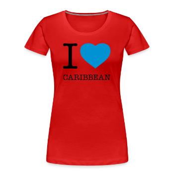 J’AIME LES CARAÏBES Karibik - T-shirt bio Premium Femme - rouge - Devant - Mia (176cm)