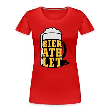 Bierathlet | Beer | Bier - Women's Premium Organic T-Shirt - red - Front - Mia (176cm)
