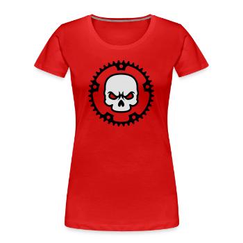 Fahrrad Totenkopf - Frauen Premium Bio T-Shirt - Rot - Vorne - Mia (176cm)
