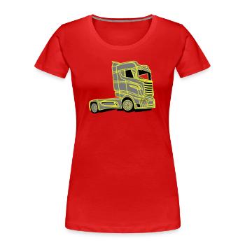 V8 Super R1000 Vabis Truck - Women's Premium Organic T-Shirt - red - Front - Mia (176cm)