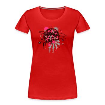 Disco Ball - Women's Premium Organic T-Shirt - red - Front - Mia (176cm)