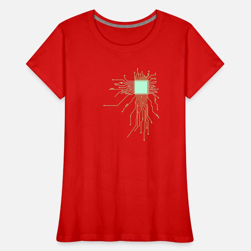 platine Core cpu Computer Nerd pc geek cyborg Herz Frauen Premium Bio T-Shirt