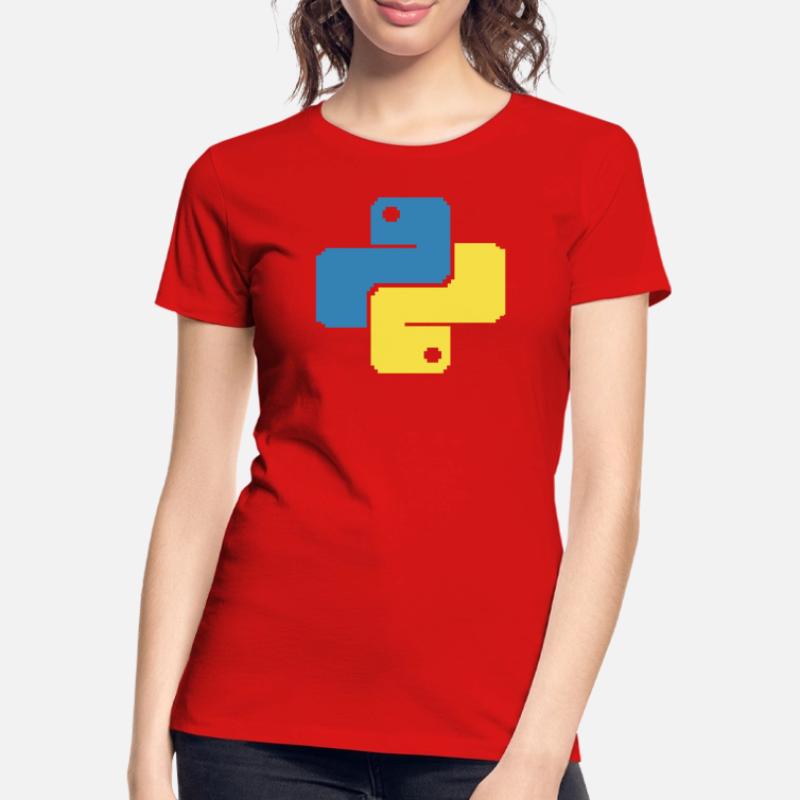 Python Pixelart Frauen Premium Bio T-Shirt