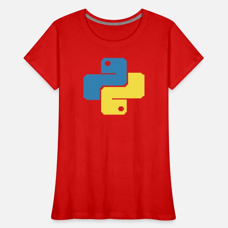 Python Pixelart Frauen Premium Bio T-Shirt