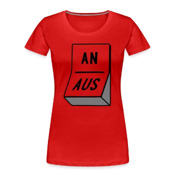 2541614 15643289 schalter - Frauen Premium Bio T-Shirt - Rot - Vorne - Mia (176cm)