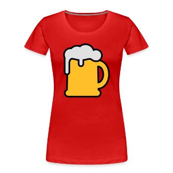 Bierkrung | Beer Mug - T-shirt bio Premium Femme - rouge - Devant - Mia (176cm)