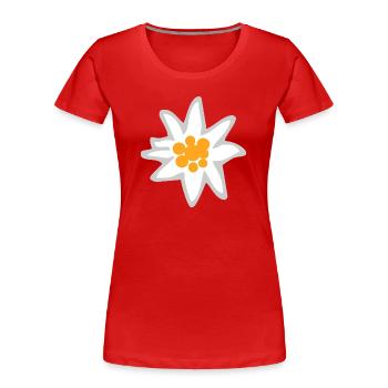 Edelweiss - Frauen Premium Bio T-Shirt - Rot - Vorne - Mia (176cm)