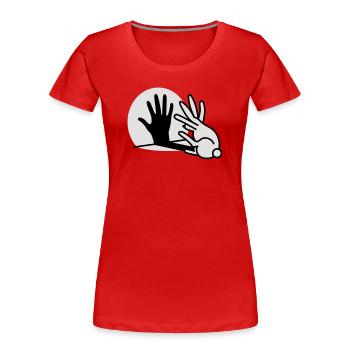 Chinese shadow hand rabbit - Women's Premium Organic T-Shirt - red - Front - Mia (176cm)