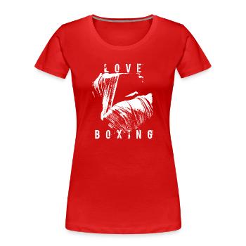 Love Boxing T Shirt - Women's Premium Organic T-Shirt - red - Front - Mia (176cm)
