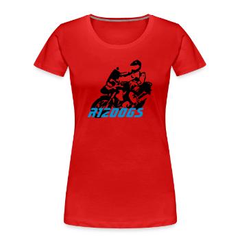 BIKER1200 - Frauen Premium Bio T-Shirt - Rot - Vorne - Mia (176cm)