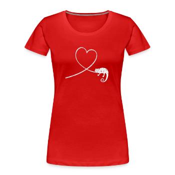 Chameleon Reptile Terrarium Pet Gift - Women's Premium Organic T-Shirt - red - Front - Mia (176cm)