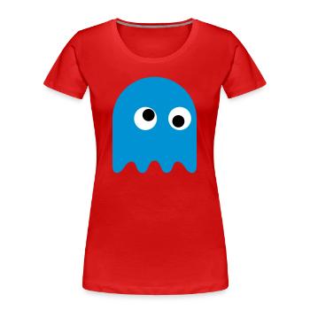 Game Classics Ghost - Frauen Premium Bio T-Shirt - Rot - Vorne - Mia (176cm)