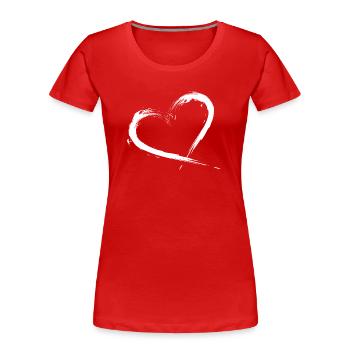 Herz Design Bürste Vektorgrafik - Frauen Premium Bio T-Shirt - Rot - Vorne - Mia (176cm)