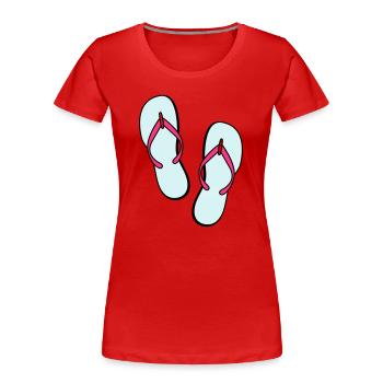 flip flops sommer beach strand party - Frauen Premium Bio T-Shirt - Rot - Vorne - Mia (176cm)