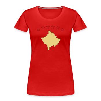 kosovo - Frauen Premium Bio T-Shirt - Rot - Vorne - Mia (176cm)