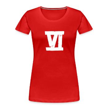 Six - VI tape - Women's Premium Organic T-Shirt - red - Front - Mia (176cm)