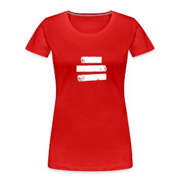 Tape 3 - weiß - Frauen Premium Bio T-Shirt - Rot - Vorne - Mia (176cm)