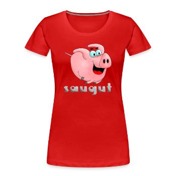 Aspiration - truie - porcelets - T-shirt bio Premium Femme - rouge - Devant - Mia (176cm)