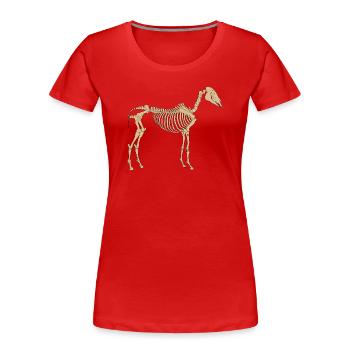 Paleolithic Skeleton Horse - Women's Premium Organic T-Shirt - red - Front - Mia (176cm)
