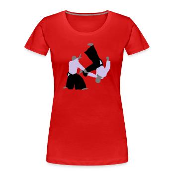 Aikido - Frauen Premium Bio T-Shirt - Rot - Vorne - Mia (176cm)