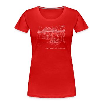 Alhambra, Court of the Lions 2 (dark) - T-shirt bio Premium Femme - rouge - Devant - Mia (176cm)
